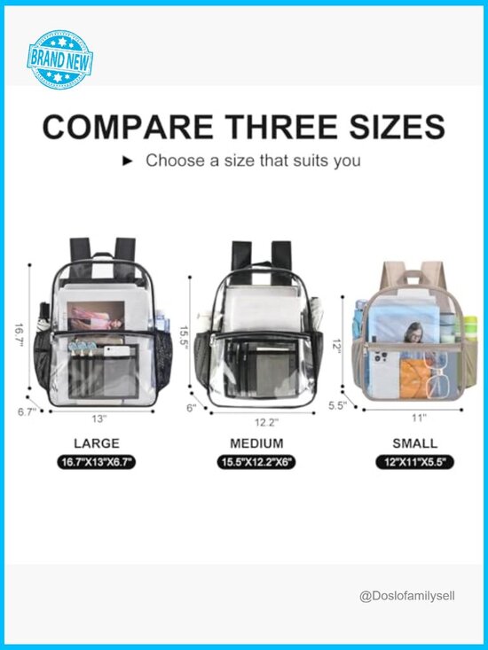 Clear Stadium Approved Backpack 12x6x12 Waterproof PVC Daypack for Events main image 5